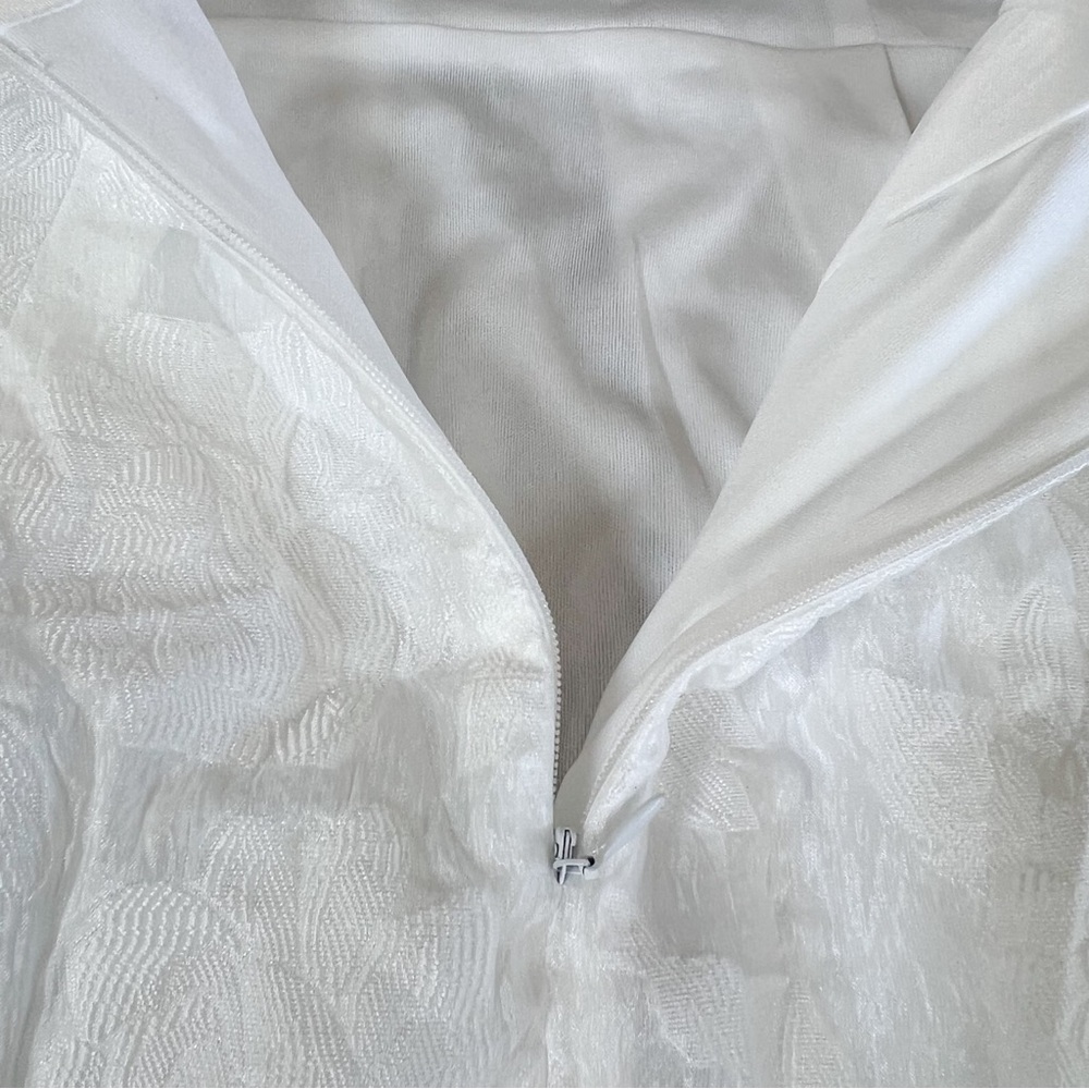 Lulus From this Day White Floral Jacquard Strapless Midi Dress Size Small - Picture 8 of 13